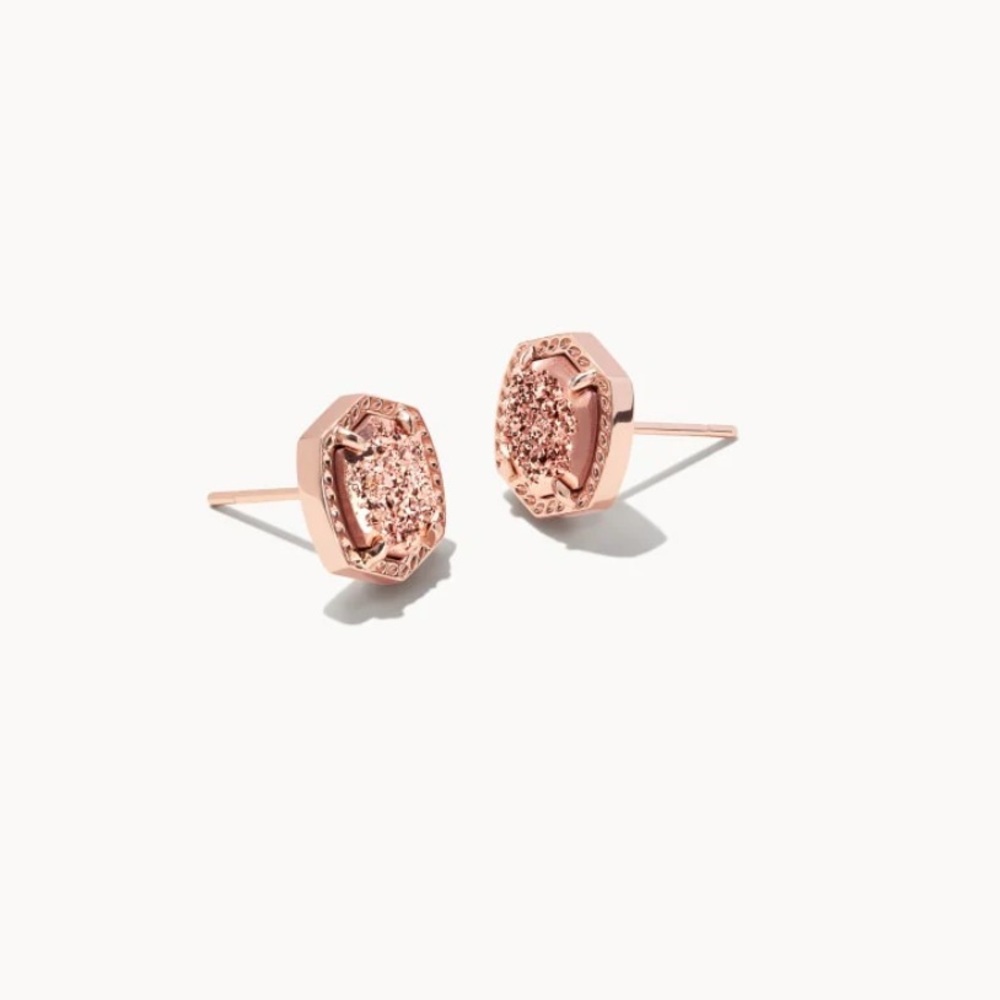 Kendra Scott Davie Stud Earring Rose Gold Rose Gold Drusy